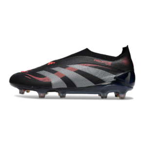 Adidas Predator 25 Elite Laceless Black and Red Firm Ground FG Football Boot