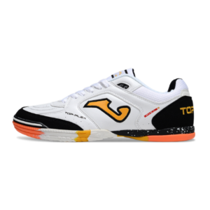 Joma Top Flex 24 White Black and Orange Indoor IC Football Boot