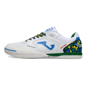 Joma Top Flex Rebound White Green and Blue Indoor IC Football Boot