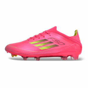 Adidas F50 Primeknit Elite Pink and Yellow Firm Ground FG Kids Football Boot