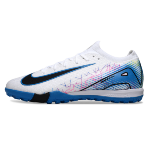 Nike Zoom Mercurial Vapor 16 Elite Kids White and Blue Turf TF Football Boot