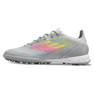 Adidas F50 Elite Turf TF Gray Pink and Yellow Football Boot