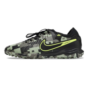 Nike Tiempo 10 Legend Pro Black and Green Camo Turf TF Football Boot