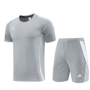 Adidas Grey and White Training Set T-Shirt and Shorts