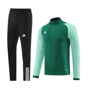 Adidas Green Cold Set Quarter-Zip Top and Pants