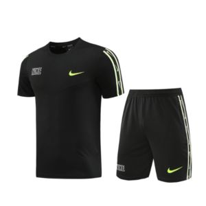 Nike Black and Green Training Set T-Shirt and Shorts