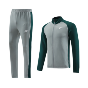 Nike Grey and Green Cold Set Quarter-Zip Top and Pants