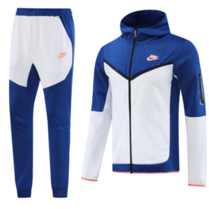 Nike Tech Fleece Blue and White Cold Set Coat and Pants