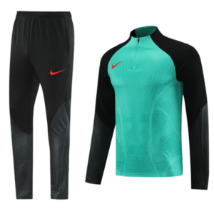 Nike Light Blue and Black Cold Set Quarter-Zip Top and Pants