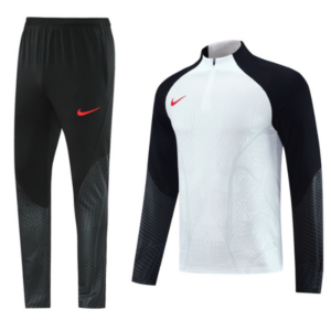 Nike White and Black Cold Set Quarter-Zip Top and Pants