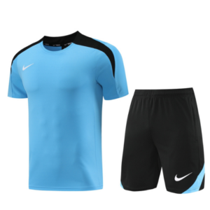 Nike Light Blue and Black Training Set T-Shirt and Shorts