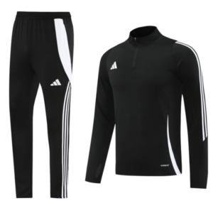 Adidas Black and White Cold Set Quarter-Zip Top and Pants