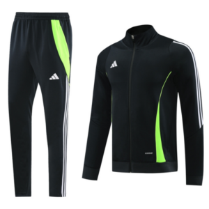Adidas Black Green Cold Set Jacket and Pants
