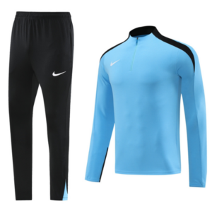 Nike Light Blue and Black Cold Set Quarter-Zip Top and Pants