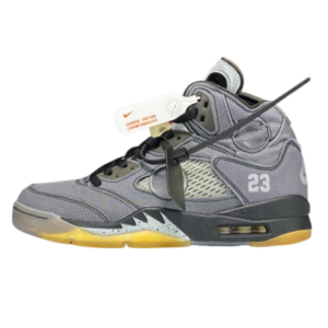 Nike Air Jordan 5 x Off White Black Metallic Casual Shoes