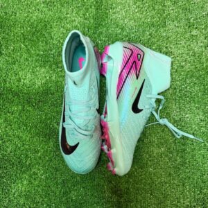 Nike Air Zoom Mercurial Superfly 10 Elite Light Blue and Pink Firm Ground FG Kids Football Boot Size 36 Eur