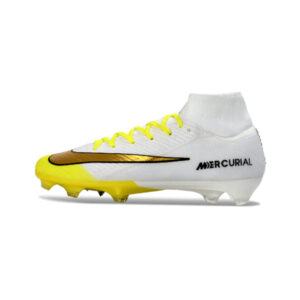 Nike Air Zoom Mercurial Superfly 10 Elite White and Yellow Firm Ground FG Football Boot