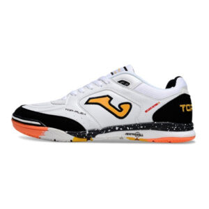 Joma Top Flex Rebound White Black and Orange Indoor IC Football Boot